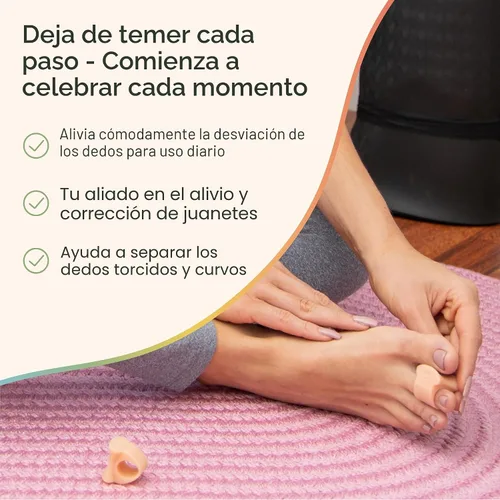 Vista 4 de ZenToes Separadores de dedos de gel para dedos superpuestos, juanetes, alineación del dedo gordo, corrector y espaciador, paquete de 4 (beige)