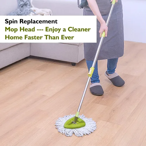 Vista 2 de EasyWring - Juego de 4 cabezales de repuesto para trapeador giratorio, microfibra, compatible con trapeador giratorio triangular, limpieza