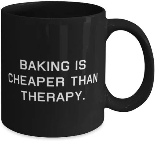 Vista 2 de Baking Gifts For Friends, Baking is Cheaper Than Therapy, Useful Baking 11oz 15oz Mug, Cup From Friends, Baking cake, Baking tools, Baking supplies