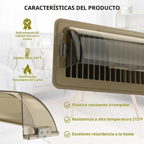 Vista 5 de Deflectores de ventilación para el hogar, deflectores de calor para registros de piso, deflector magnético ajustable de 10" a 14" pulgadas