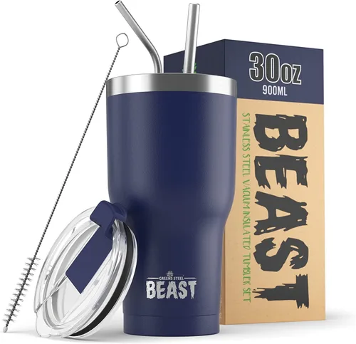 Vista 84 de Beast Vaso de 10 oz de Acero Inoxidable con Aislamiento al Vacío para Café y Hielo de Doble Pared Termo de Viaje (Blanco Ártico)