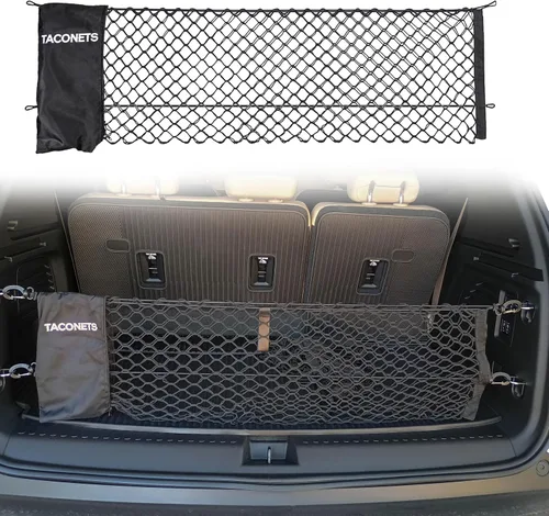 Vista 9 de Red de carga sobre de TacoNets para Toyota 4Runner - Compatible con 2010-2024 con 2ª fila - Bungee de 5 mm mejorado - Bolsa de almacenamiento