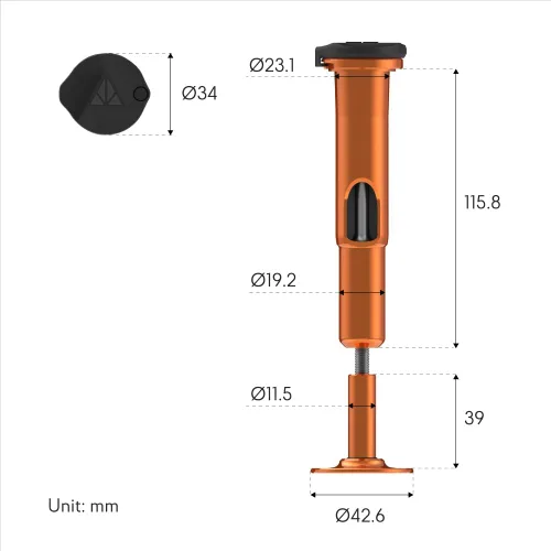 Vista 7 de Granite Stash RT - Multiherramienta para bicicleta de trinquete, 9 bits en dirección de horquilla (negro) Tool kit hidden inside steerer tube, S2