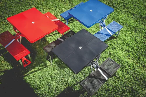 Vista 6 de Detroit Lions - Mesa de picnic portátil plegable con asientos, (negro)
