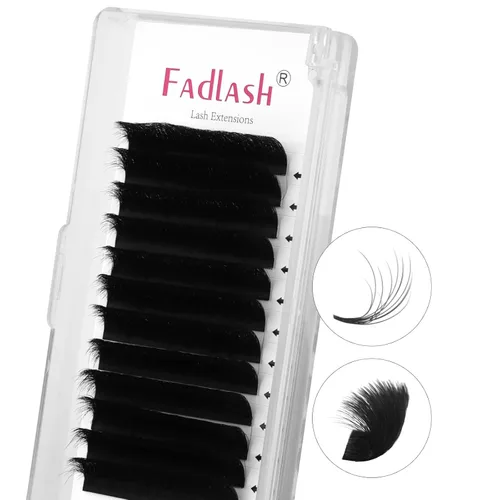 Vista 38 de Extensiones de Pestañas Rizo B Fácil Florecimiento Extensión de Pestañas Negro Mate Extensiones de Pestañas de Volumen Rápido Florecimiento Pestañas