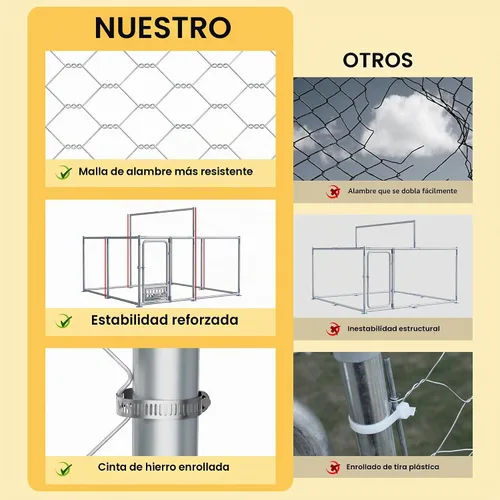 Vista 6 de Caja para perrera para perros al aire libre de 7.5 x 7.5 x 5.3 pies con techo, alimentador giratorio