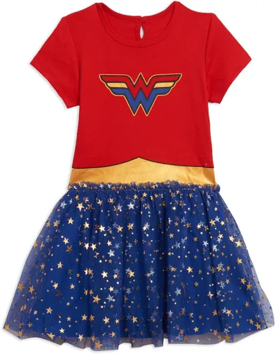 Vista 4 de DC Comics Vestido de disfraz de manga corta para mujer de Wonder Woman Oro