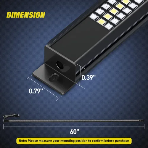 Vista 2 de Nilight Tira de luz para puerta trasera de camión de 60" con marco de aluminio, barra de luz de triple fila de 1200 LED con luz de freno roja, luz