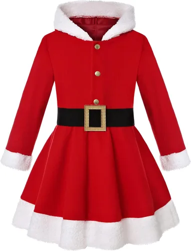 Vista 3 de Costumerry Santa Dress for Girls Christmas Santa Claus Dress Costume