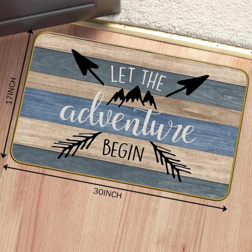 Vista 3 de Mingnei Let The Adventure Begin - Felpudo para puerta de caravana, entrada de casa, camping, para casa, interior, exterior, entrada, 30 x 17