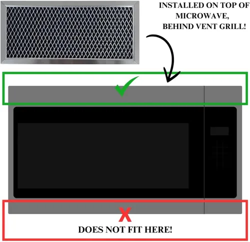 Vista 2 de Filtro de carbón para microondas compatible con los números de modelo de Samsung MC17T8000CG, MC17T8000CG/AA, MC17T8000CS, MC17T8000CS/AA