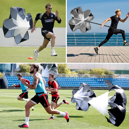 Vista 5 de KUYOU Running Speed Training Speed Chute Resistance Parachute for Speed and Acceleration Training Fitness Explosive Power Training 56-Inch