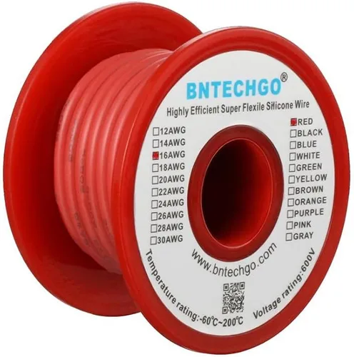 Vista 21 de BNTECHGO Alambre de silicona de calibre 16 rojo y negro cada 25 pies 2 Alambre de silicona calibre 16 rojo y negro