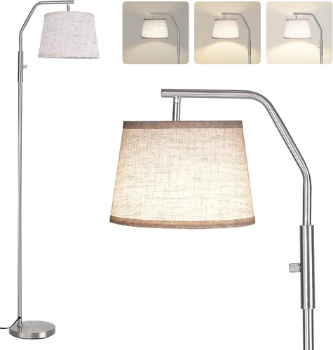 Vista 9 de SUNMORY Lámparas de pie para sala de estar, bombilla de 9W incluida, lámpara para dormitorio con cabezal ajustable, lámpara de pie con interruptor