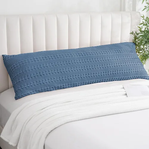 Vista 56 de PHF Fundas de almohada 100% algodón con tejido de gofre de 24 x 24 pulgadas, paquete de 2 fundas cuadradas para decoración elegante del hogar, sin