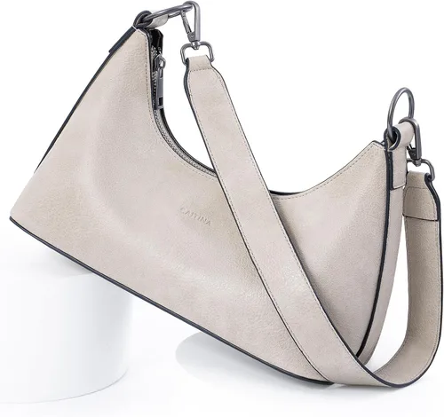 Vista 9 de Caitina Bolso bandolera para mujer, bolsos pequeños de piel vegana, con 3 correas ajustables