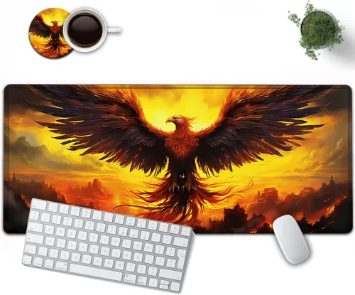 Vista 20 de Alfombrilla de mouse grande de 31.5 x 11.8 pulgadas, extendida para juegos con bordes cosidos, protector de alfombrilla de mouse XXL, base de goma