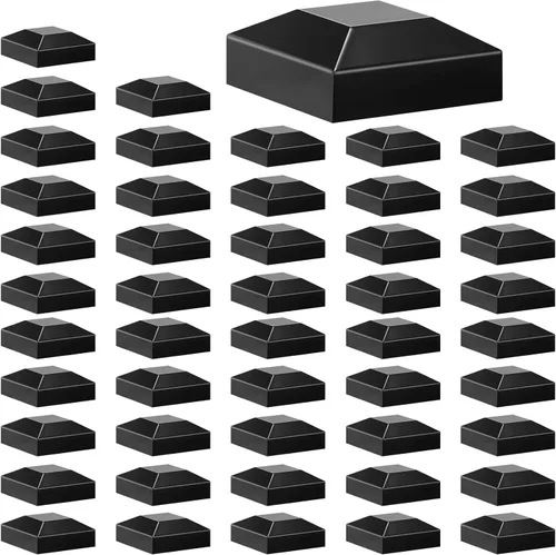 Vista 10 de Dunzy Tapas de aluminio para postes de valla de 2 x 2 pulgadas, tapas negras para buzón, cubierta de poste de ajuste a presión para buzón de metal