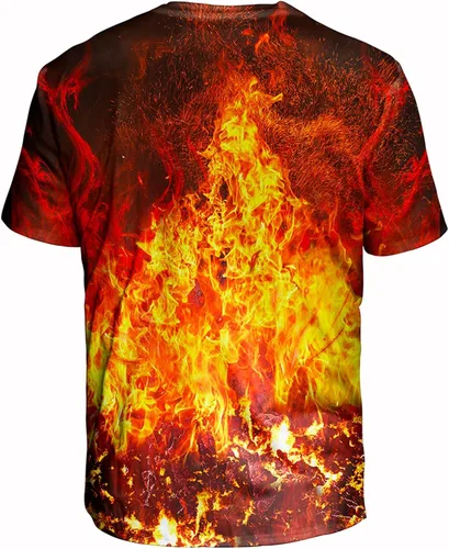 Vista 2 de Asylvain Camiseta unisex con gráfico 3D, diseño colorido, manga corta, cuello redondo, camiseta digital para jóvenes