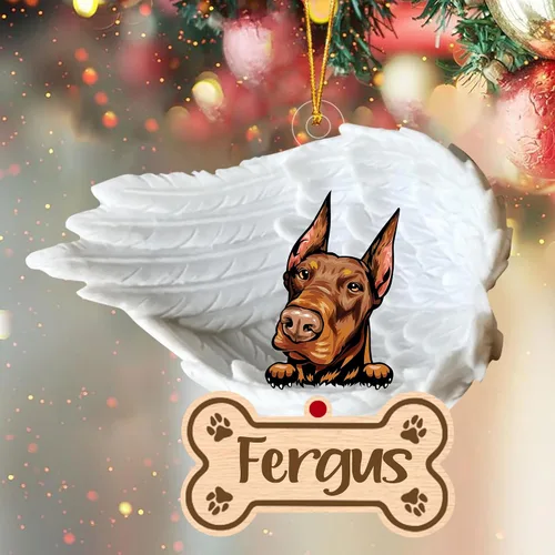 Vista 22 de Adorno de perro afgano de 1 ángel, adorno acrílico 2D personalizado conmemorativo para perros, regalo por pérdida de mascotas, regalo
