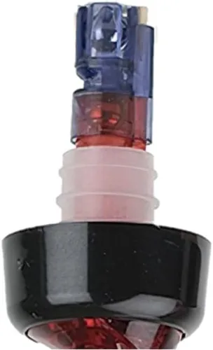 Vista 4 de Soro Essentials - Vertedor automático de botellas de 1-1/8 onzas con boquilla roja y cuello negro de plástico, juego de 12 - vertedor de medición