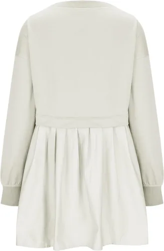 Vista 6 de Vestido tipo sudadera de gran tamaño para mujer, para otoño, de manga larga, sin botones, ajuste relajado, mini vestido