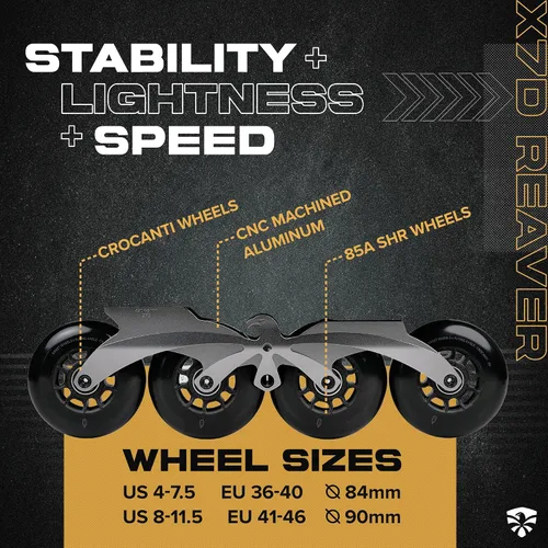 Vista 2 de Flying Eagle X7D Reaver - Patines en línea para adultos para hombres y mujeres, patines en línea para exteriores, patines para adultos, Freeskates