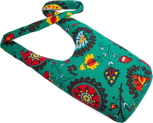 Vista 99 de Bolsa de hombro para mujer, de lona en estilo hippie/bohemio para llevar cruzada al hombro, disponible en diferentes colores y estampados