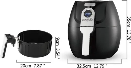 Vista 2 de La freidora de aire con torre de temperatura ajustable tiene un sistema de circulación rápida, sin aceite y cocción baja en grasa