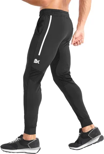 Vista 28 de BROKIG Pantalones deportivos ligeros para hombre, elásticos, de secado rápido, con bolsillos con cremallera