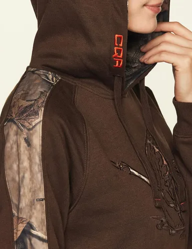 Vista 6 de CQR Sudadera con capucha de forro polar para mujer, con bolsillo frontal al aire libre, sudadera con forro polar de invierno