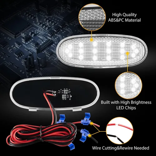Vista 4 de Gempro Reflectores de panel de puerta LED para Dodge Ram 1500 2500 3500 Durango 2003-2009, Chrysler Aspen 2007-2009 Lámparas de puerta de cortesía