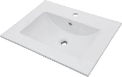 Vista 15 de Lordear Fregadero de baño de 18 x 12 pulgadas para empotrar bajo encimera, fregaderos de tocador rectangulares de cerámica de porcelana blanca pura