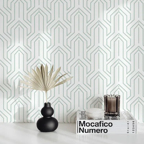Vista 11 de Ismoon Papel tapiz bohemio para despegar y pegar, de 16.1 x 78.7 pulgadas, moderno papel de contacto geométrico beige/rojo oxidado, papel de pared