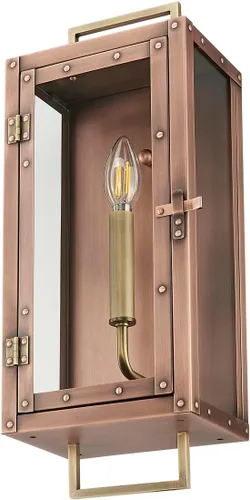 Vista 10 de Acclaim Lighting 8413AB Linterna vintage de latón sólido de una luz regulable montada en pared para exteriores clasificada para humedad con vidrio