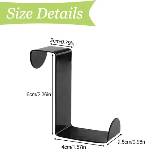 Vista 2 de Over Cabinet Door Hooks, 8Pcs Plastic Over Door Single Hooks Multi-Purpose Over The Cupboard Drawer Hooks Space-Saving Hanger Extender Clips Hooks