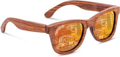 Vista 6 de cloudfield Wood Frame Sunglasses for Men and Women with 9-Layer Polarized Lenses and Double Layer of UV Blocking Coating