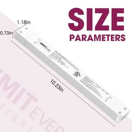 Vista 2 de EMITEVER Controlador LED regulable Triac delgado de 30 W, fuente de alimentación de 100-277 V CA a 24 V CC, transformador de atenuación del 0 al