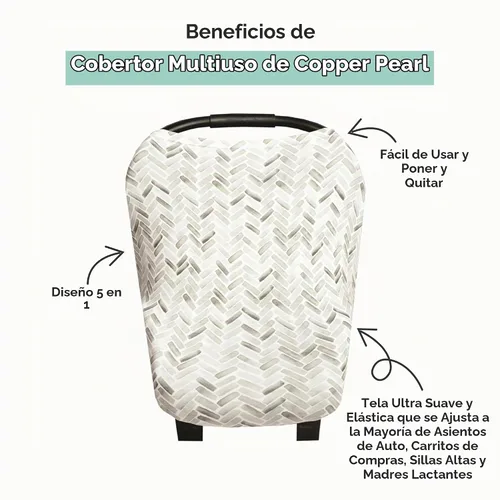 Vista 2 de Copper Pearl Funda de lactancia – Funda multiusos para bebé niña o niño, funda de asiento de automóvil, funda para cochecito y cubierta de lactancia