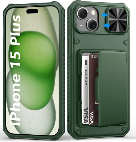 Vista 63 de BXYJY Funda tipo cartera para iPhone 15 Pro, tarjetero (4-5 tarjetas)