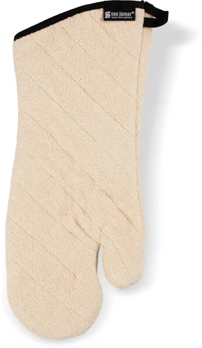 Vista 3 de San Jamar 817TM - Manopla de horno resistente con protección de temperatura, 17 pulgadas de longitud, natural