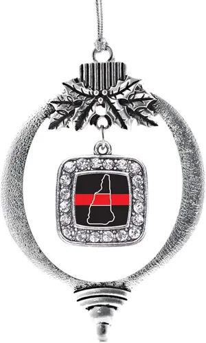 Vista 169 de Inspired Silver - Nana púrpura - Adorno de Navidad plateado - Adorno cuadrado para árbol de Navidad con circonita cúbica - Decoración colgante
