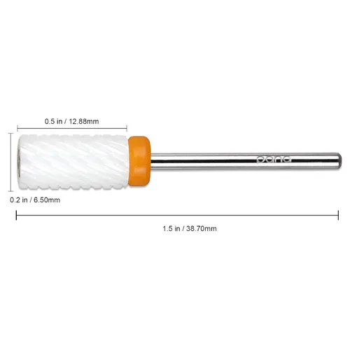 Vista 2 de PANA Broca de cerámica de barril grande de 3/32 pulgadas, grano grueso 2X - Broca de uñas acrílicas o de gel duro de eliminación rápida