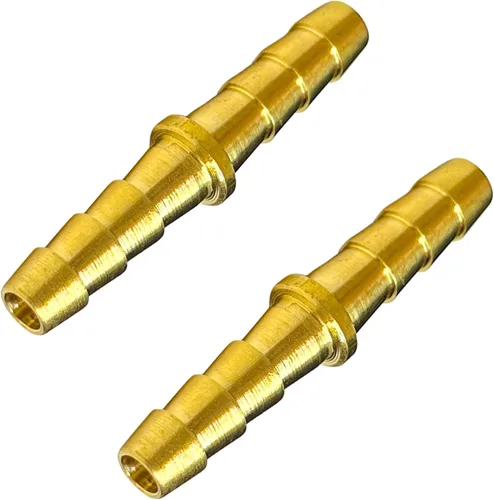 Vista 10 de 2 piezas de accesorios de manguera de latón de 1/2 pulg. con púas, accesorios de empalme de metales, reparador, acoplador de púas igual, adaptador