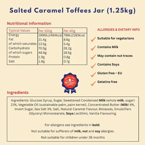Vista 2 de Walkers Nonsuch Tarro de caramelos salados de caramelo de 44.09 onzas (paquete de 2) – Dulces británicos tradicionales – Caramelo dulce y salado