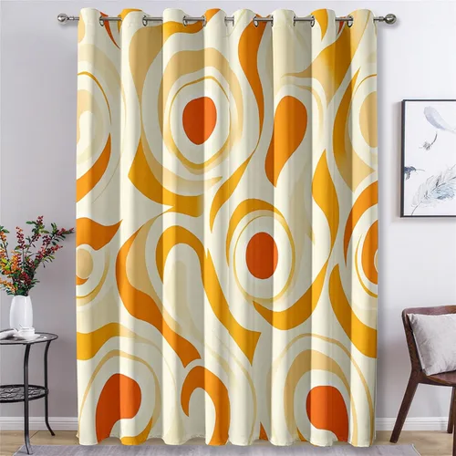 Vista 17 de Cortinas de ilusión óptica de 39 pulgadas de largo, juego de 2 paneles, cortinas negras y blancas para decoración de dormitorio, sala de estar