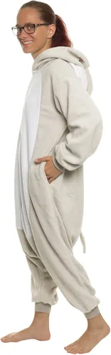 Vista 3 de FUNZIEZ! - Disfraz de Halloween para adultos, de animales y criaturas marinas, mameluco afelpado para cosplay, para mujeres y hombres