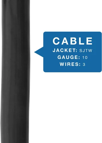 Vista 4 de Conntek 29139-180 Cable de alimentación de bloqueo de 15 pies para el modelo L6-30P al modelo SJTW 10/3, 30 amperios, 250 voltios