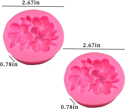 Vista 3 de Wehous 2 moldes de silicona de flores 3D para hacer velas, moldes de silicona para decoración de tartas de chocolate, moldes de decoración de velas