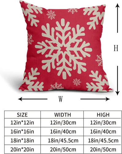 Vista 101 de Fundas de almohada decorativas de Navidad negras 40x40 cm con copos de nieve blancos de Navidad, juego de 2, temática rústica de invierno